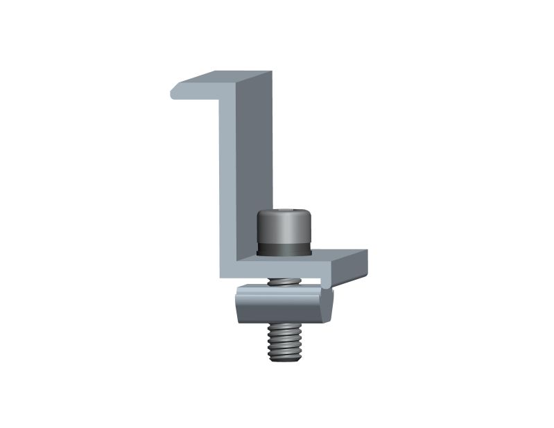 Abrazadera de extremo para sistema de montaje de techo plano triangular End clamp for Triangle flat roof mounting system