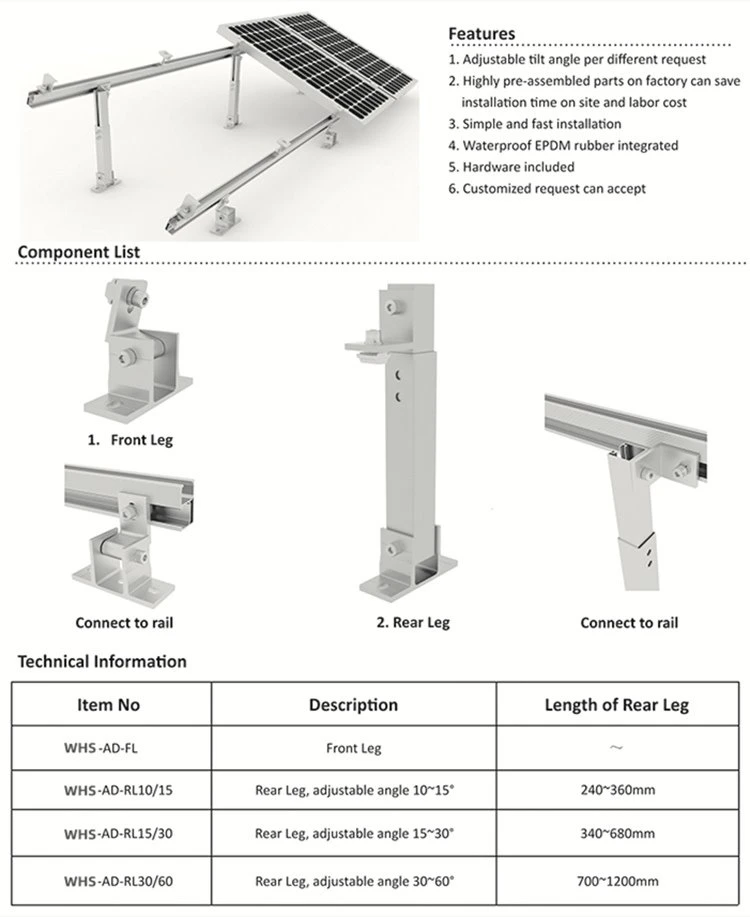 Adjustable Tilt Leg Kit Solar Frames Adjustable Tilt Leg Kit Solar Frames
