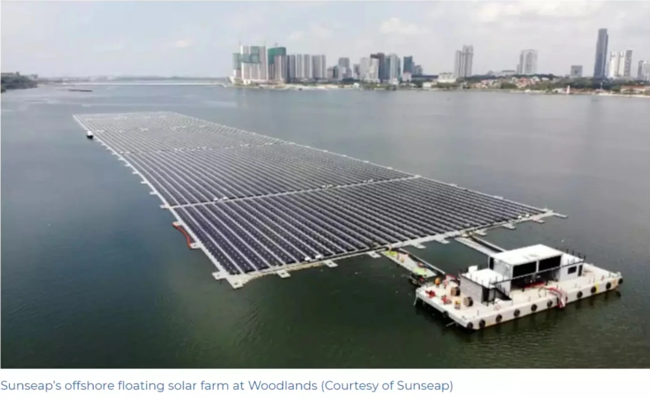 Sunseaps offshore floating solar farm at Woodlands Sunseaps offshore floating solar farm at Woodlands