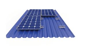 Soporte solar carril inferior plano para techo de hierro