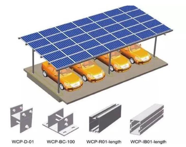 Sistema de estanterías para cochera solar de alta calidad