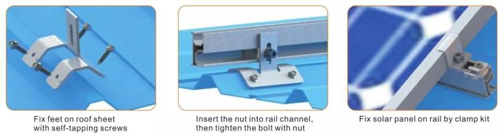 Standing Seam Roof Hook Home Solar Panel Kit For Solar Energy Systems Roof Mount Solar Panel