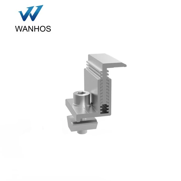 Solar roof end clamp